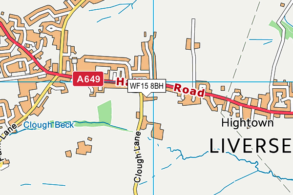 WF15 8BH map - OS VectorMap District (Ordnance Survey) WF15 8BH map - OS VectorMap District (Ordnance Survey)