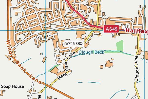 WF15 8BQ map - OS VectorMap District (Ordnance Survey) WF15 8BQ map - OS VectorMap District (Ordnance Survey)