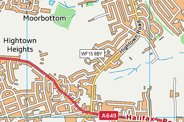 WF15 8BY map - OS VectorMap District (Ordnance Survey) WF15 8BY map - OS VectorMap District (Ordnance Survey)