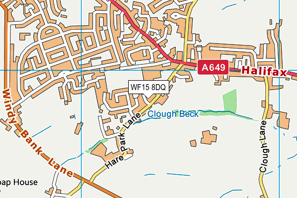 WF15 8DQ map - OS VectorMap District (Ordnance Survey)
