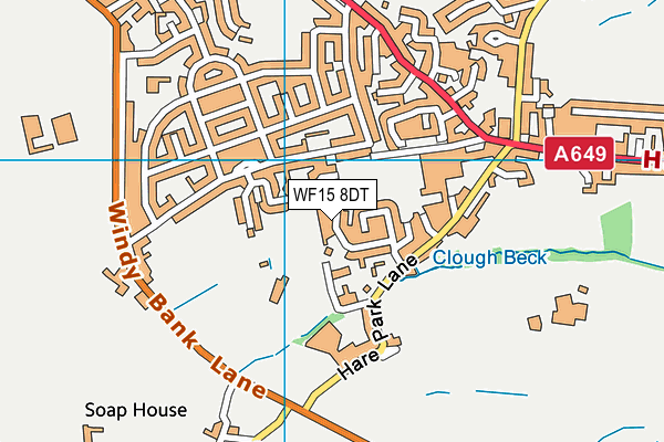 WF15 8DT map - OS VectorMap District (Ordnance Survey) WF15 8DT map - OS VectorMap District (Ordnance Survey)
