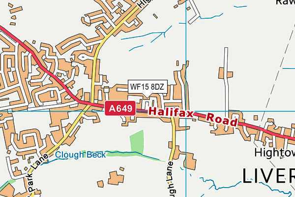 WF15 8DZ map - OS VectorMap District (Ordnance Survey) WF15 8DZ map - OS VectorMap District (Ordnance Survey)