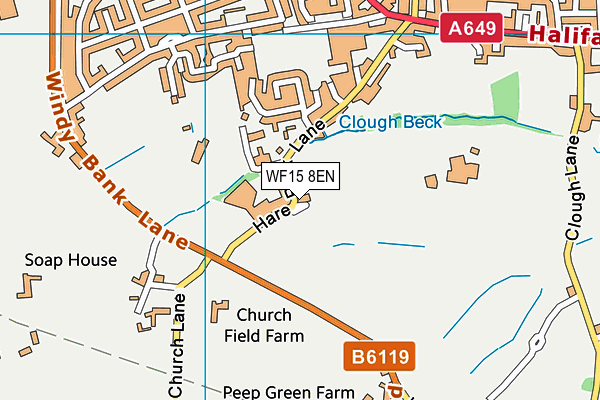 WF15 8EN map - OS VectorMap District (Ordnance Survey) WF15 8EN map - OS VectorMap District (Ordnance Survey)