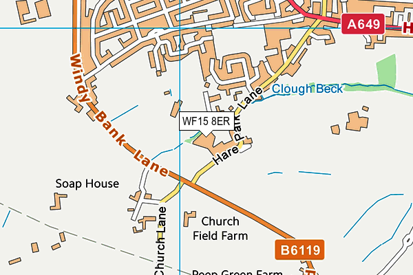 WF15 8ER map - OS VectorMap District (Ordnance Survey) WF15 8ER map - OS VectorMap District (Ordnance Survey)