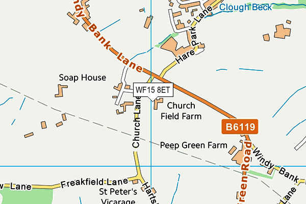 WF15 8ET map - OS VectorMap District (Ordnance Survey) WF15 8ET map - OS VectorMap District (Ordnance Survey)