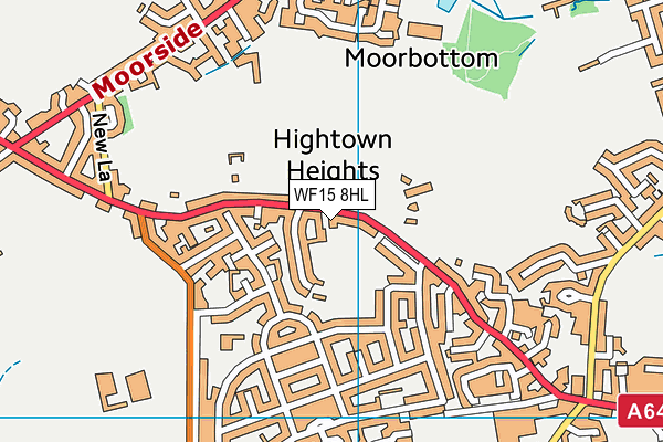 WF15 8HL map - OS VectorMap District (Ordnance Survey)