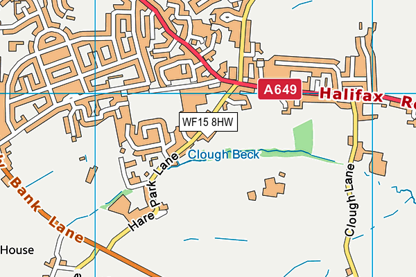 WF15 8HW map - OS VectorMap District (Ordnance Survey) WF15 8HW map - OS VectorMap District (Ordnance Survey)