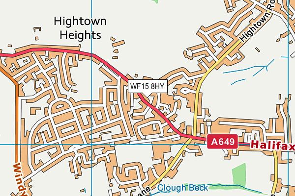 WF15 8HY map - OS VectorMap District (Ordnance Survey) WF15 8HY map - OS VectorMap District (Ordnance Survey)