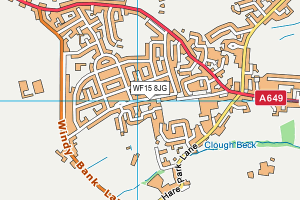 WF15 8JG map - OS VectorMap District (Ordnance Survey) WF15 8JG map - OS VectorMap District (Ordnance Survey)