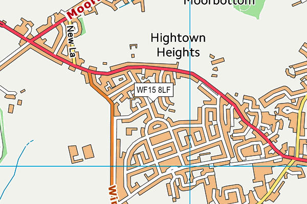 WF15 8LF map - OS VectorMap District (Ordnance Survey) WF15 8LF map - OS VectorMap District (Ordnance Survey)