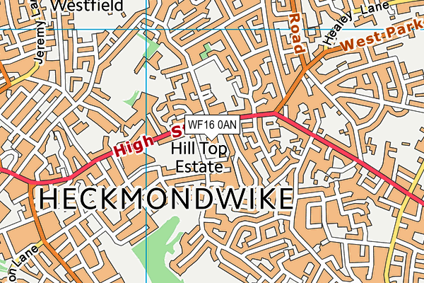 WF16 0AN map - OS VectorMap District (Ordnance Survey) WF16 0AN map - OS VectorMap District (Ordnance Survey)