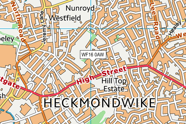 WF16 0AW map - OS VectorMap District (Ordnance Survey) WF16 0AW map - OS VectorMap District (Ordnance Survey)