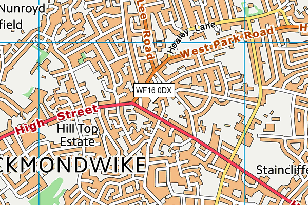WF16 0DX map - OS VectorMap District (Ordnance Survey) WF16 0DX map - OS VectorMap District (Ordnance Survey)