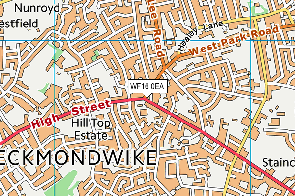 WF16 0EA map - OS VectorMap District (Ordnance Survey) WF16 0EA map - OS VectorMap District (Ordnance Survey)