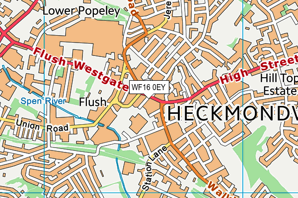 WF16 0EY map - OS VectorMap District (Ordnance Survey)