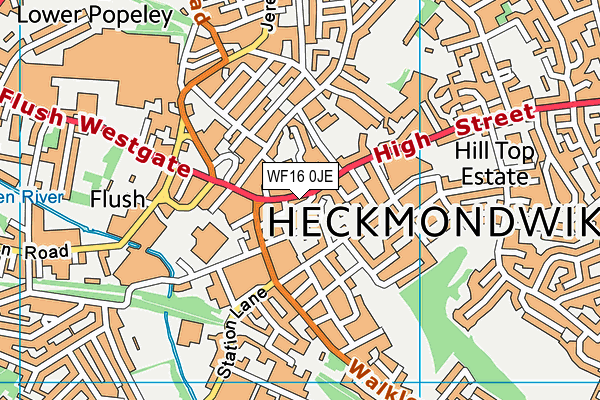 WF16 0JE map - OS VectorMap District (Ordnance Survey) WF16 0JE map - OS VectorMap District (Ordnance Survey)