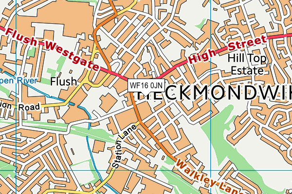 WF16 0JN map - OS VectorMap District (Ordnance Survey)
