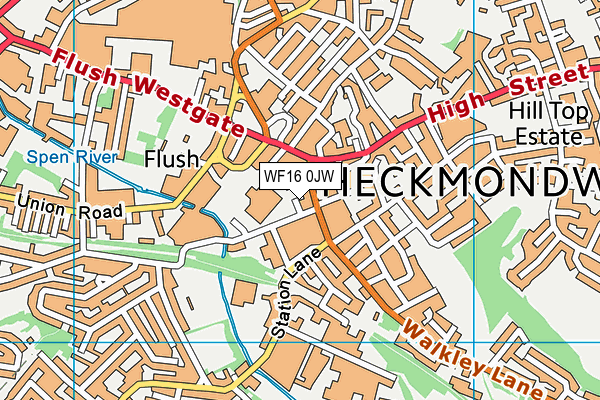 WF16 0JW map - OS VectorMap District (Ordnance Survey) WF16 0JW map - OS VectorMap District (Ordnance Survey)