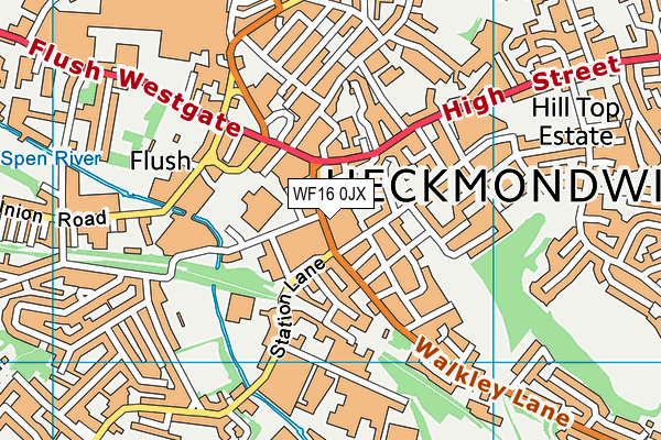WF16 0JX map - OS VectorMap District (Ordnance Survey) WF16 0JX map - OS VectorMap District (Ordnance Survey)
