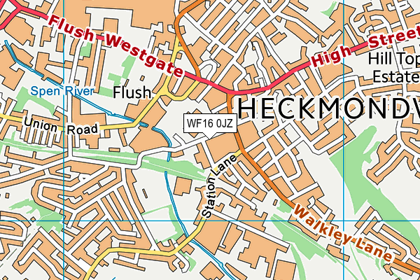 WF16 0JZ map - OS VectorMap District (Ordnance Survey) WF16 0JZ map - OS VectorMap District (Ordnance Survey)