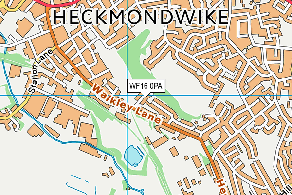 WF16 0PA map - OS VectorMap District (Ordnance Survey)
