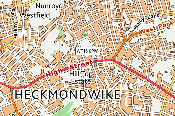 WF16 0PW map - OS VectorMap District (Ordnance Survey) WF16 0PW map - OS VectorMap District (Ordnance Survey)
