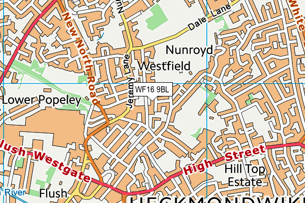 WF16 9BL map - OS VectorMap District (Ordnance Survey) WF16 9BL map - OS VectorMap District (Ordnance Survey)