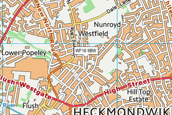 WF16 9BW map - OS VectorMap District (Ordnance Survey) WF16 9BW map - OS VectorMap District (Ordnance Survey)