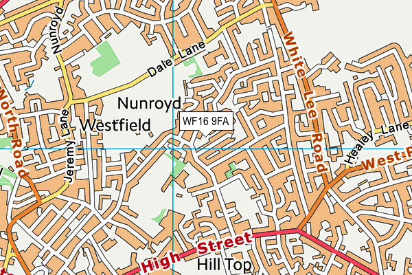 WF16 9FA map - OS VectorMap District (Ordnance Survey) WF16 9FA map - OS VectorMap District (Ordnance Survey)