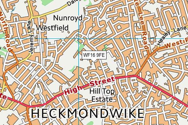 WF16 9FE map - OS VectorMap District (Ordnance Survey) WF16 9FE map - OS VectorMap District (Ordnance Survey)