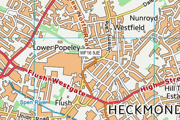 WF16 9JE map - OS VectorMap District (Ordnance Survey)