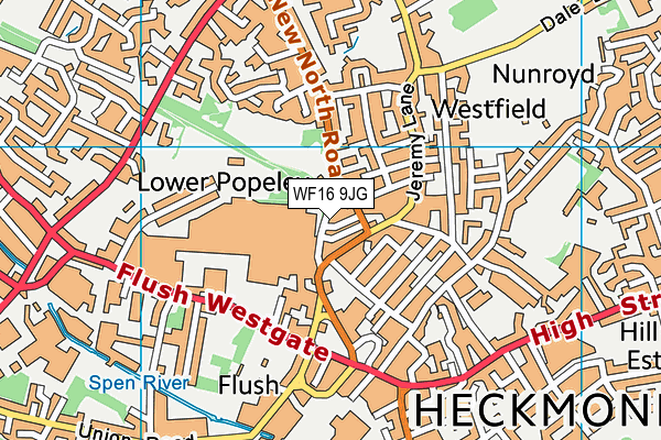 WF16 9JG map - OS VectorMap District (Ordnance Survey) WF16 9JG map - OS VectorMap District (Ordnance Survey)