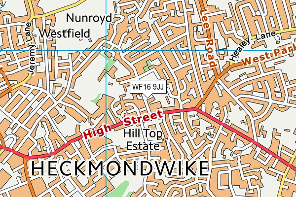 WF16 9JJ map - OS VectorMap District (Ordnance Survey)