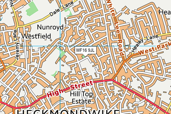 WF16 9JL map - OS VectorMap District (Ordnance Survey) WF16 9JL map - OS VectorMap District (Ordnance Survey)