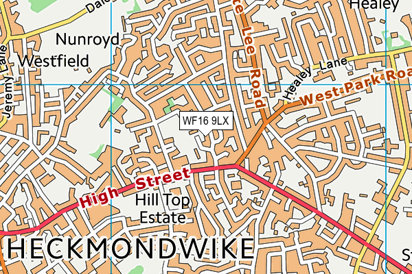 WF16 9LX map - OS VectorMap District (Ordnance Survey) WF16 9LX map - OS VectorMap District (Ordnance Survey)