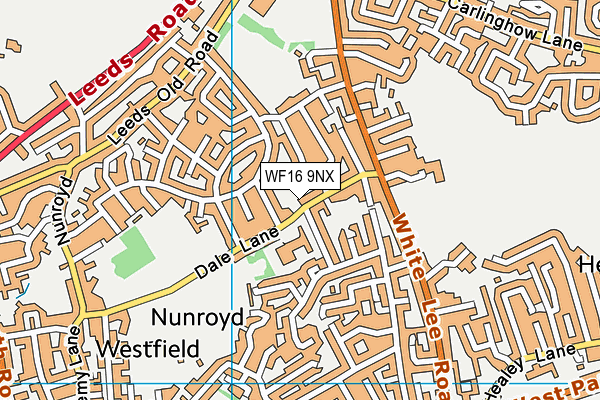 WF16 9NX map - OS VectorMap District (Ordnance Survey) WF16 9NX map - OS VectorMap District (Ordnance Survey)