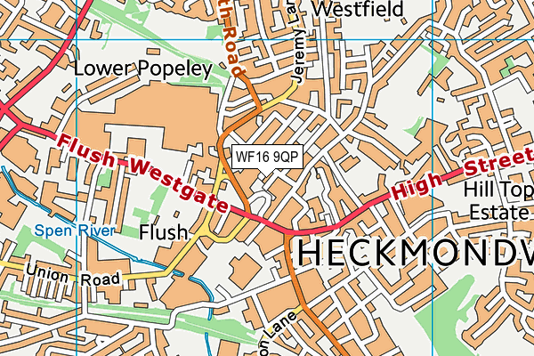 WF16 9QP map - OS VectorMap District (Ordnance Survey) WF16 9QP map - OS VectorMap District (Ordnance Survey)