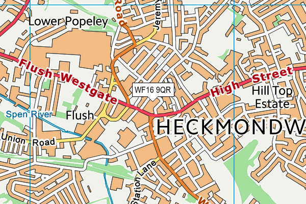 WF16 9QR map - OS VectorMap District (Ordnance Survey)