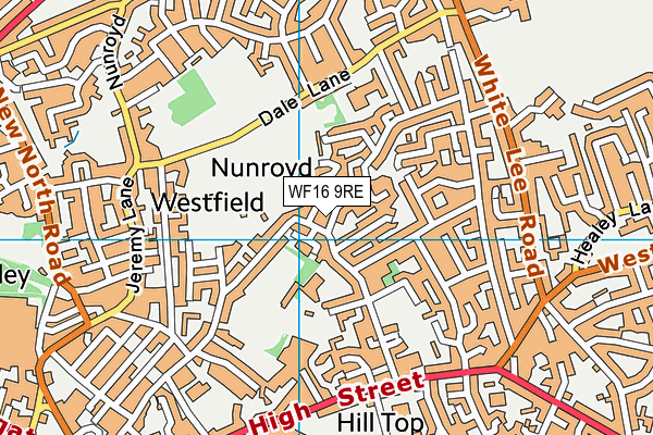 WF16 9RE map - OS VectorMap District (Ordnance Survey) WF16 9RE map - OS VectorMap District (Ordnance Survey)