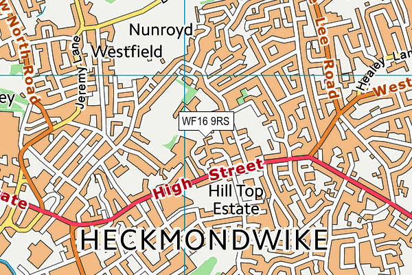 WF16 9RS map - OS VectorMap District (Ordnance Survey) WF16 9RS map - OS VectorMap District (Ordnance Survey)