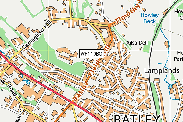 WF17 0BG map - OS VectorMap District (Ordnance Survey) WF17 0BG map - OS VectorMap District (Ordnance Survey)