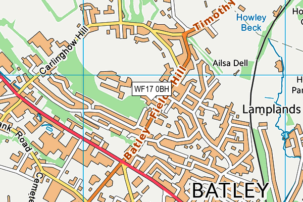 WF17 0BH map - OS VectorMap District (Ordnance Survey) WF17 0BH map - OS VectorMap District (Ordnance Survey)