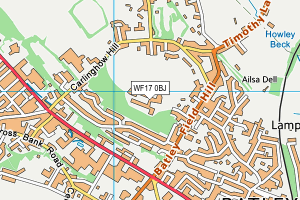 WF17 0BJ map - OS VectorMap District (Ordnance Survey) WF17 0BJ map - OS VectorMap District (Ordnance Survey)