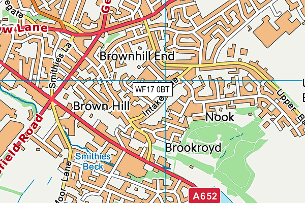 WF17 0BT map - OS VectorMap District (Ordnance Survey)