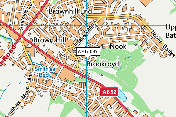 WF17 0BY map - OS VectorMap District (Ordnance Survey)
