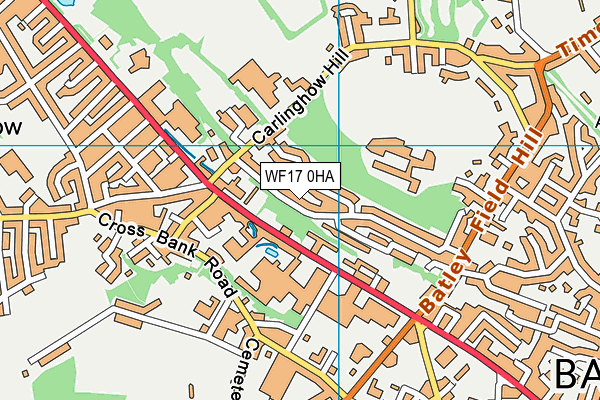 WF17 0HA map - OS VectorMap District (Ordnance Survey) WF17 0HA map - OS VectorMap District (Ordnance Survey)