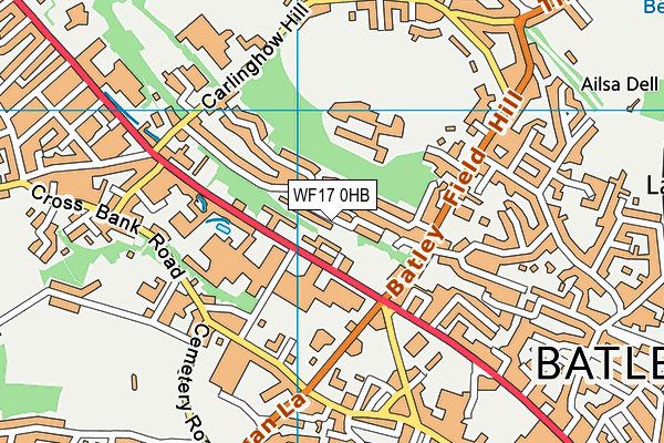 WF17 0HB map - OS VectorMap District (Ordnance Survey) WF17 0HB map - OS VectorMap District (Ordnance Survey)