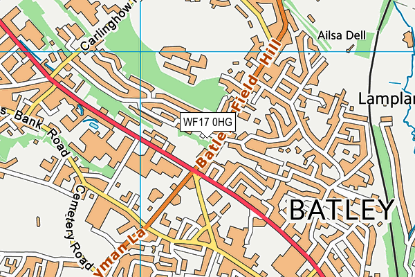 WF17 0HG map - OS VectorMap District (Ordnance Survey) WF17 0HG map - OS VectorMap District (Ordnance Survey)