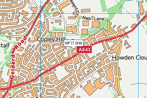 WF17 0HN map - OS VectorMap District (Ordnance Survey)