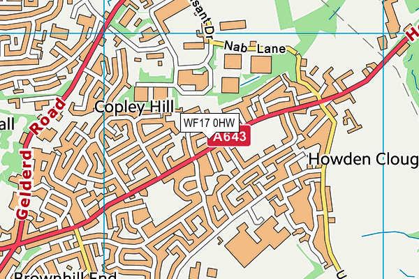 WF17 0HW map - OS VectorMap District (Ordnance Survey) WF17 0HW map - OS VectorMap District (Ordnance Survey)